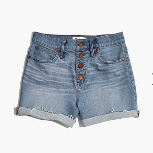 Madewell High Rise Denim Shorts - Front Button